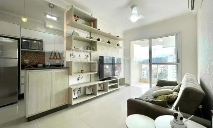 Apartamento Locação Anual no Guarujá, Astúrias,  2 Quartos, Mobiliado e Sacada- Mercuri Imóveis Guarujá