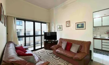 Apartamento no guarujá, tombo, 2 quartos, sala para 2 ambientes e sacada - mercuri imóveis guarujá