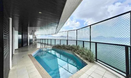 Apartamento no guarujá, astúrias, 4 suítes e frente e vista mar