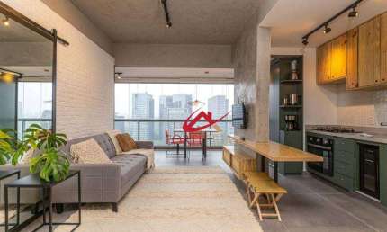 Apartamento com 1 dormitórios para alugar, 53 m² por R$ 6.937/mês - Chácara Santo Antônio - São Paulo/SP