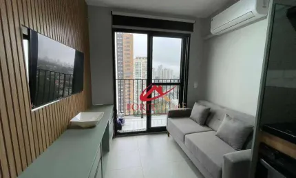Apartamento com 1 dormitório para alugar, 27 m² por R$ 4.496,00/mês - Campo Belo - São Paulo/SP