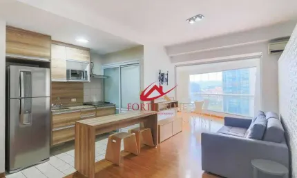 Apartamento com 1 dormitório para alugar, 50 m² por R$ 6.679,00/mês - Brooklin - São Paulo/SP