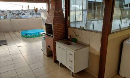 Cobertura com 2 Vagas, Área Gourmet, à venda, 102 m² por R$ 360.000 - Vila Tibiriçá - Santo André/SP