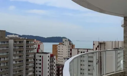 Apartamento vista mar varanda gourmet com 3 suítes no bairro Guilhermina na Praia Grande