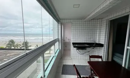 Apartamento mobilia e vista mar com 2 dormitórios à venda, 76 m² por r$ 525.000 - real - praia grande/sp