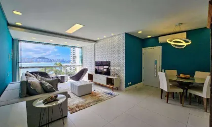 Apê frente mar na astúrias, com 2 suítes + 1 quarto à venda, 112 m² por r$ 1.500.000 - astúrias - guarujá/sp
