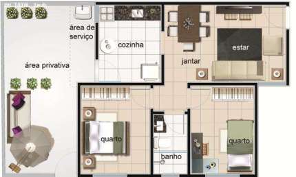 Cobertura para Venda em Belo Horizonte, Santa Mônica, 2 dormitórios, 1 banheiro, 1 vaga