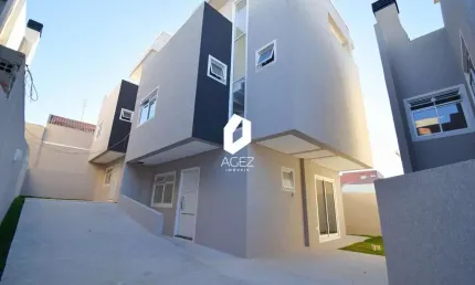 Sobrado novo, com 03 quartos 01 suíte e terraço amplo com churrasqueira e banhei