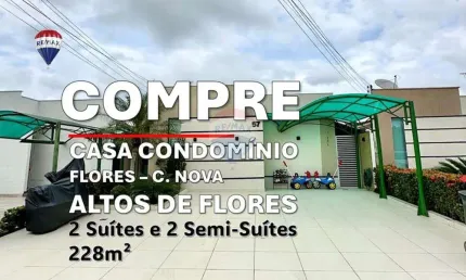 Vendo casa no condominio Altos de Flores, com 2 suítes e 2 semi-suítes, 228m², Flores, Manaus.