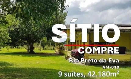 Sítio à venda, Rio Preto da Eva, 9 suítes, 42.180m², nascente e igarapé – AM-010