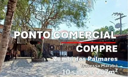Ponto comercial à venda, zumbi dos palmares, 10 salas e 267m², travessa marabá – manaus