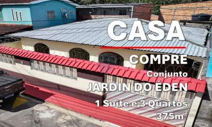 Conjunto jardim do éden, vendo casa, 3 quartos, 189,83m², no alvorada, manaus