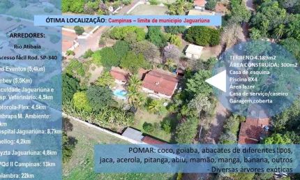 Chácara / sítio com 2 quartos à venda na luiza batelo baptista, 100, chácaras bocaiúva nova, campinas, 420 m2 por r$ 830.000