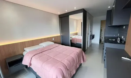 Studio mobiliado com ar condicionado no metro butantã fl48