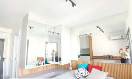 Studio novo mobiliado com varanda no metro butantã fl48