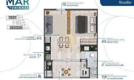 Apartamento com 1 dormitório à venda, 35 m² por R$ 359.716,00 - Toninhas - Ubatuba/SP