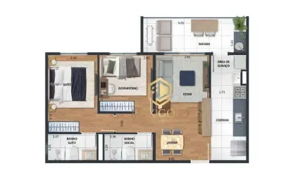 Apartamento com 2 dormitórios à venda, 61 m² por R$ 382.000,00 - Centro - Taubaté/SP