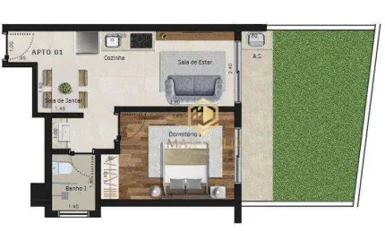 Apartamento com 1 dormitório à venda, 63 m² por R$ 505.780,00 - Itaguá - Ubatuba/SP