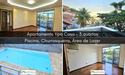 Apartamento tipo Casa, 3 quartos, à venda na Freguesia (Ilha do Governador) - Rio de Janeiro/RJ