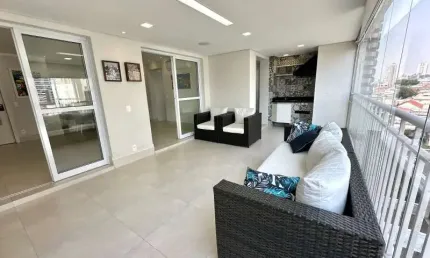 Apto próximo ao shopping anália franco, semi mobiliado, 03 vagas, terraço gourmet !!