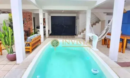 2 casas, espaço lazer com piscina e 4 vagas no Estreito.