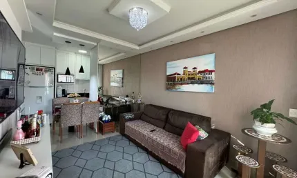 À venda | 50 m², Semi mobiliado, sacada com churrasqueira e 2 quartos - Palhoça/SC.