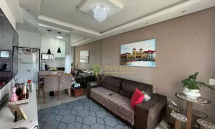 À venda | 50 m², semi mobiliado, sacada com churrasqueira e 2 quartos - palhoça/sc.