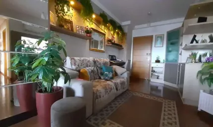 À venda em Campinas próximo a Cassol! Sacada com churrasqueira, 2 quartos e 1 vaga de garagem.