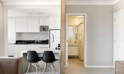 À venda com vista mar no bairro campinas! studio com 1 vaga de garagem.