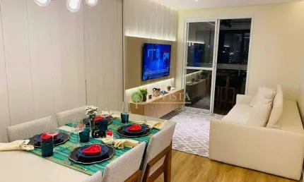 À venda em campinas! sacada com churrasqueira, andar alto, 2 quartos e 1 vaga de garagem.