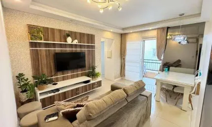 À venda | 70 m², Semi mobiliado, Sacada com churrasqueira, 2 quartos e 1 vaga - Itaguaçu, em Florianópolis.