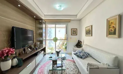 À venda | 76 m², sacada com churrasqueira, vista mar, 2 quartos e 2 vagas - centro, florianópolis.