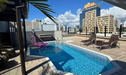 À venda | 320 m², terraço privativo, piscina, área gourmet com churrasqueira e sinuca, 4 quartos e 3 vagas - balneário estreito, florianópolis.