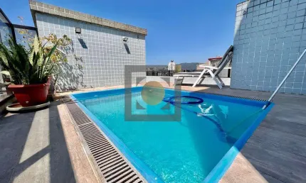 Cobertura de luxo à venda em Santos-SP, bairro Aparecida: 3 quartos, 3 suítes, 2 salas, 4 banheiros, 2 vagas, 427m².