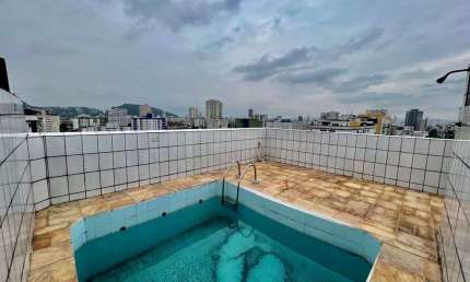 Cobertura de luxo à venda em Santos-SP, no bairro Campo Grande: 3 quartos, 1 suíte, 3 salas, 3 banheiros, 2 vagas de garagem, 404m².