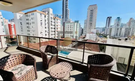 Apartamento de luxo na pompéia santos-sp: 3 quartos, 1 suite, 1 sala, 3 banheiros, 2 vagas, 198m² - imperdível!
