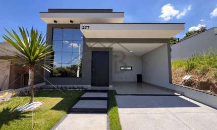 Casa de luxo em condomínio no Park Gran Reserve, Indaiatuba-SP: 3 quartos, 3 suítes, 2 salas, 4 banheiros, 3 vagas, 138m².