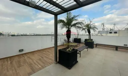 Casa verde, studio novo com 31m² sala, cozinha, lavanderia, banheiro, 01 dormitório e mobiliado !