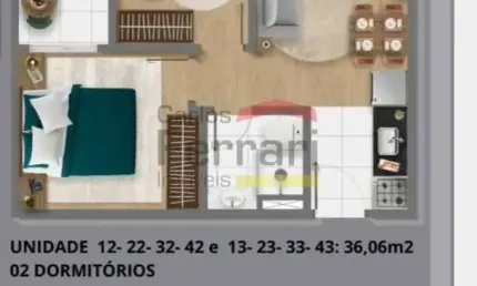 Apartamento 36m² Perdizes 2 dormitórios sacada sem vaga Salão de Festa Coworking FirePlace Playgroud