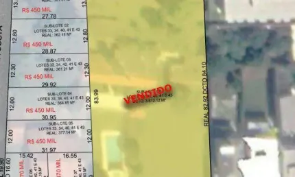 TERRENO À 100 METROS DA ALAMEDA LUCAS,  POSSIBILIDADE DE FAZER 2 CASAS