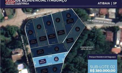 Terreno à venda, 449 m² por R$ 380.000,00 - Parque Residencial Itaguaçu - Atibaia/SP