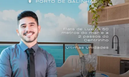 Apartamento em Porto de Galinhas | No Centrinho | 50 m do Mar | Serviços de Resort
