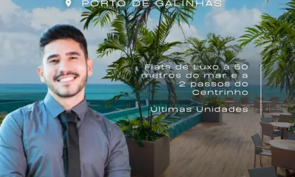 Apartamento em Porto de Galinhas | No Centrinho | 50 m do Mar | Serviços de Resort