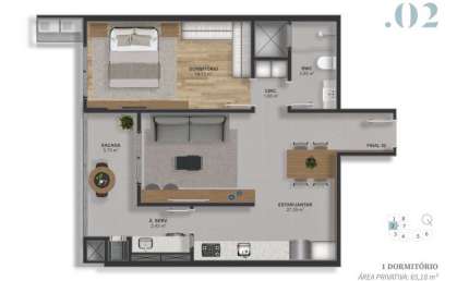 Apartamento com 1 quarto à venda na Rua Xangrilá, 212, Barreiros, São José