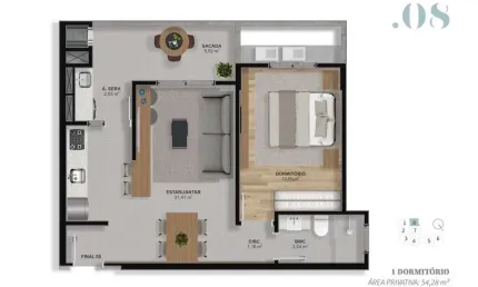 Apartamento com 1 quarto à venda na Rua Xangrilá, 212, Barreiros, São José