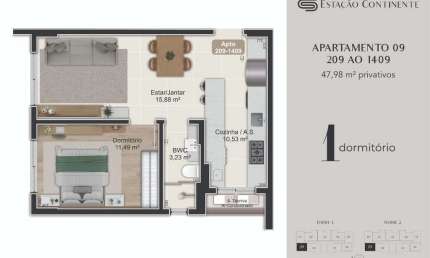 Apartamento com 1 quarto à venda na Rua Eugênio Raulino Koerich, 266, Campinas, São José