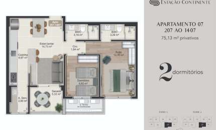 Apartamento com 2 quartos à venda na Rua Eugênio Raulino Koerich, 266, Campinas, São José