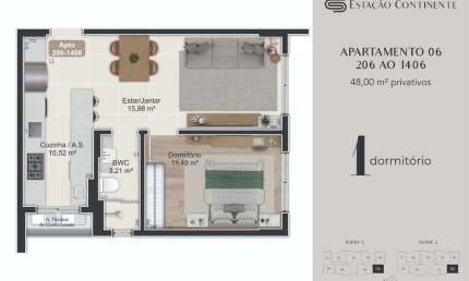 Apartamento com 1 quarto à venda na Rua Eugênio Raulino Koerich, 266, Campinas, São José