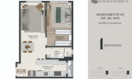 Apartamento com 1 quarto à venda na Rua Eugênio Raulino Koerich, 266, Campinas, São José