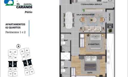 Apartamento com 2 quartos à venda na Avenida Deputado Diomício Freitas, 95, Carianos, Florianópolis